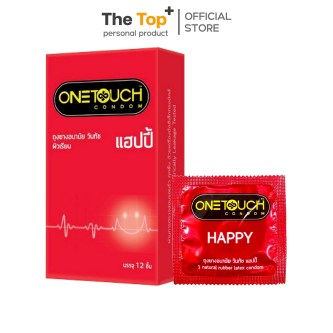 Onetouch ถุงยางอนามัย วันทัช แฮปปี้ ชนิดเรียบ บาง น้ำมันซิลิโคน 550 มก. size 52 มม.